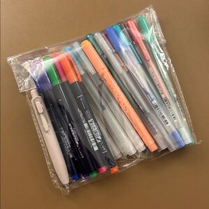 Pen Set - Tombow Fudenosuke Gellyroll Uniball One Muji etc for notebooks planner